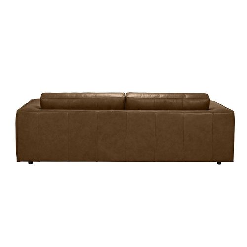 Cabal 3-Seater Full Leather Sofa - Tan - With 2-Year Warranty